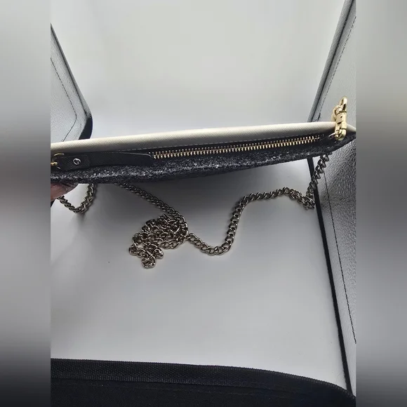 Kate Spade ♠️ Black W/ Silver Hardware Glitter Minaudière Crossbody (EUC)🩶♠️🩶 - Picture 5 of 9